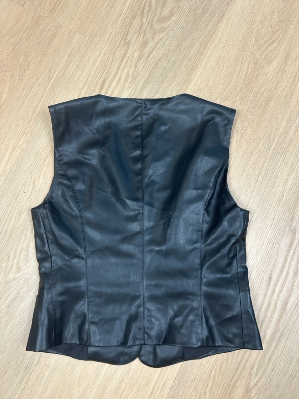 Zara Faux Leather Button Front Vest S - Picture 4 of 5